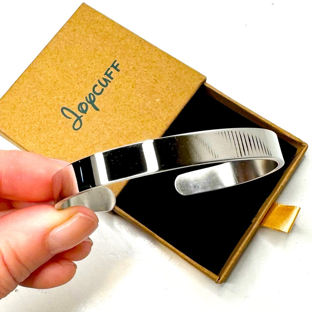 Joycuff | Silver Cuff Bracelet— You are braver than you believe stronger than...